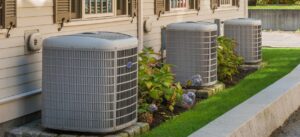 Heat pumps outside of a home