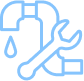pipe icon with wrench in foreground