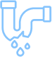 emergency plumbing icon featuring a broken, dripping pipe